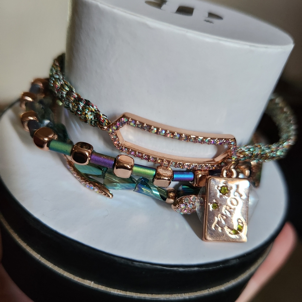 Bomb Party Halloween stack.  Cards of Curiosity.  4 stack bracelet.